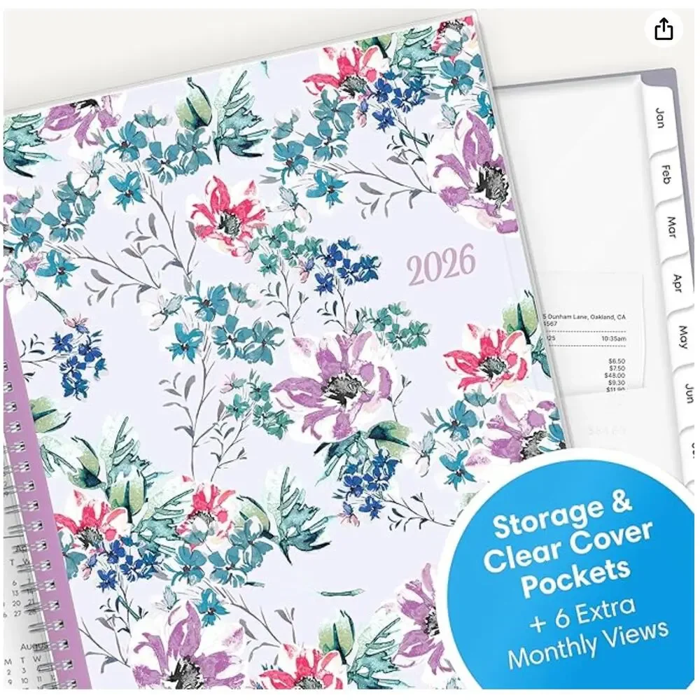 Blue Sky 2026 Weekly and Monthly Calendar Planner w/ Laminated Tabs, Laila